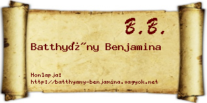 Batthyány Benjamina névjegykártya